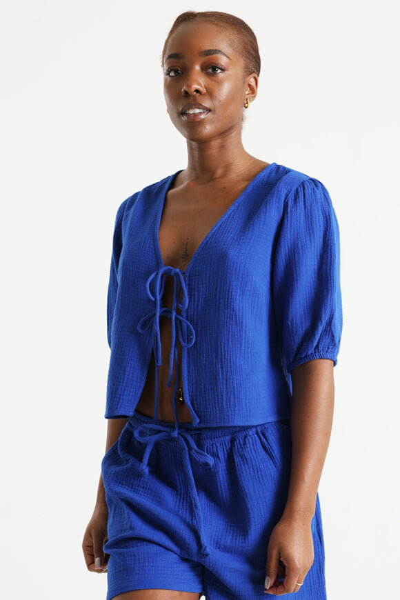 Musselinbluse - Blau