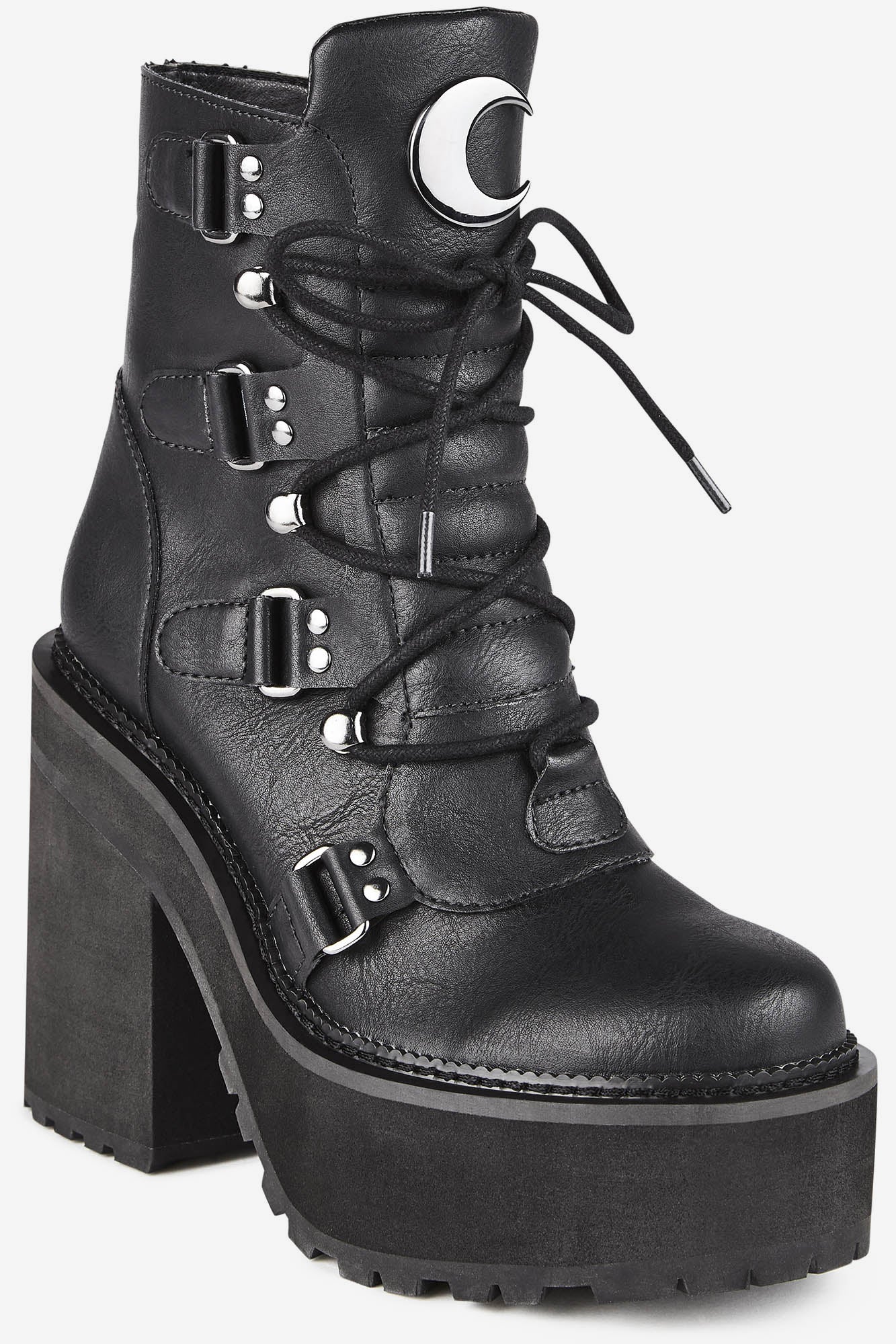 Stivaletto invernale con plateau - Nero