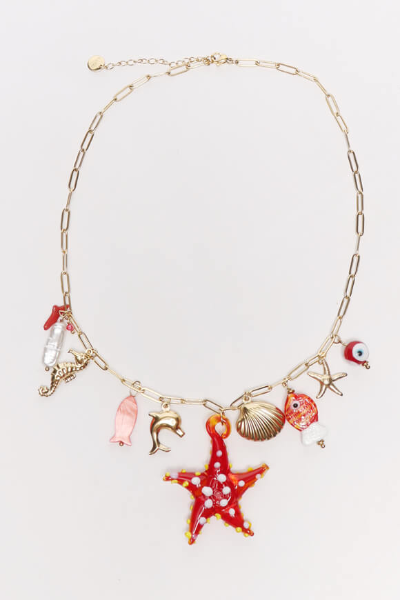 Collier - Gold + Red