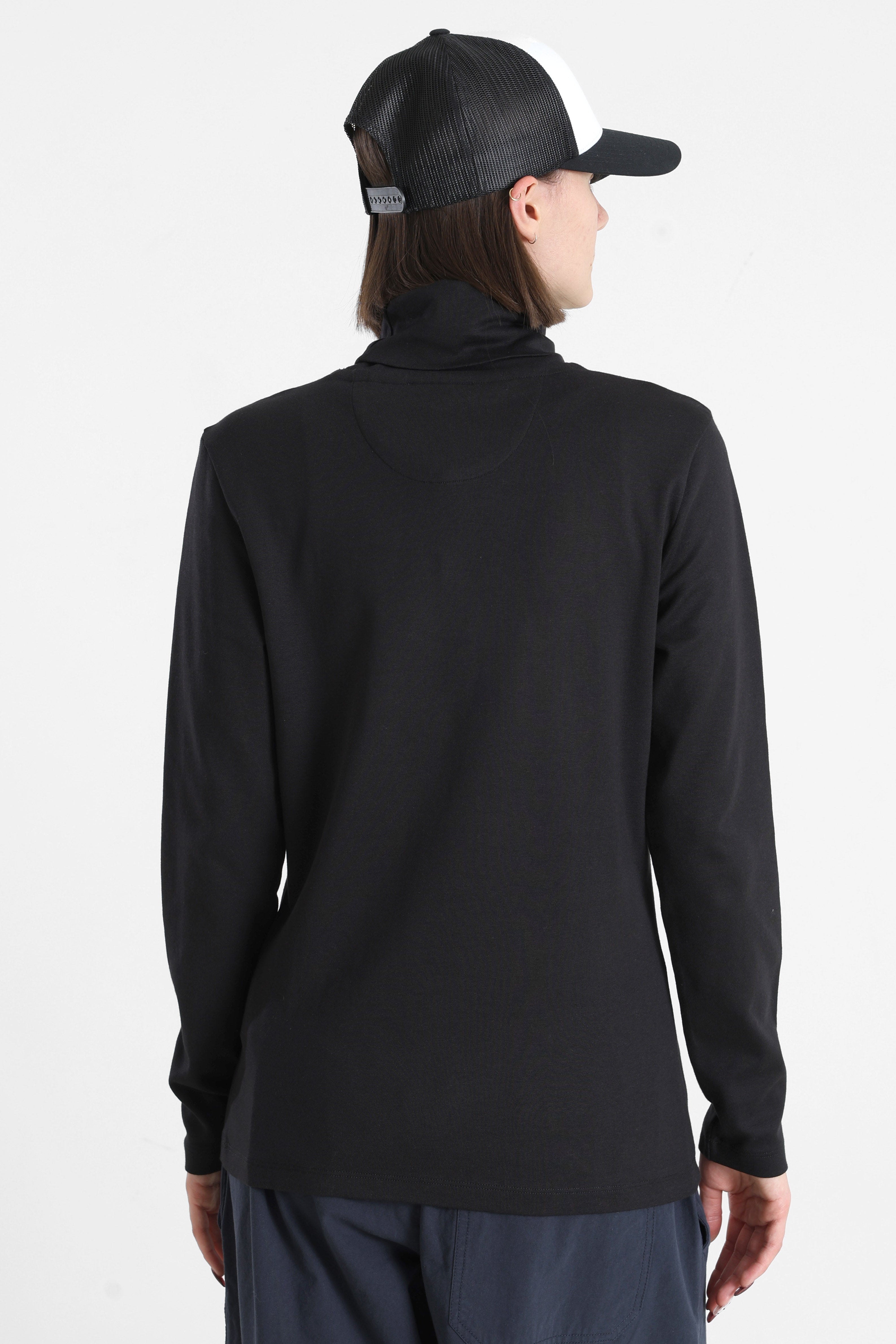 Camicia Jane a collo alto maniche lunghe - Black
