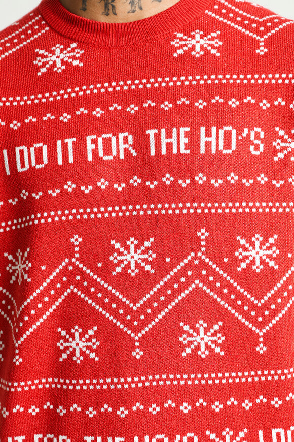 Weihnachtsstrickpullover - Pompeian Red