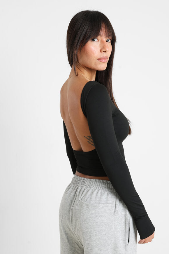 T-shirt à manches longues Crop - Noir