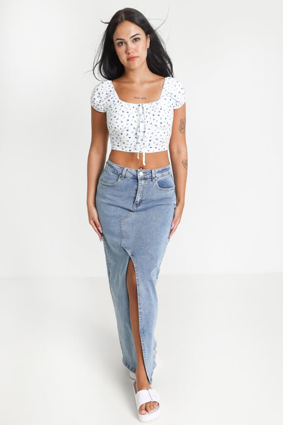 Off Shoulder Crop Shirt - Offwhite