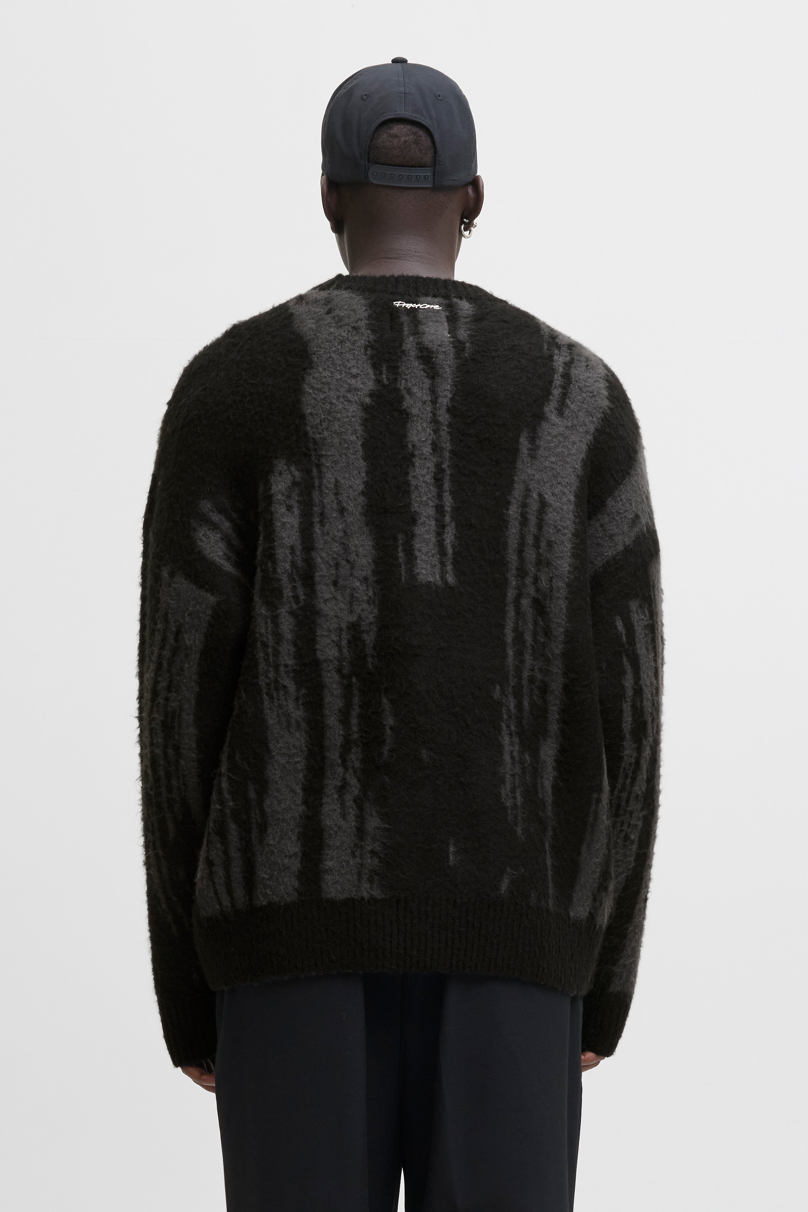 JCOCOVER pull ample en tricot - Black + Asphalt