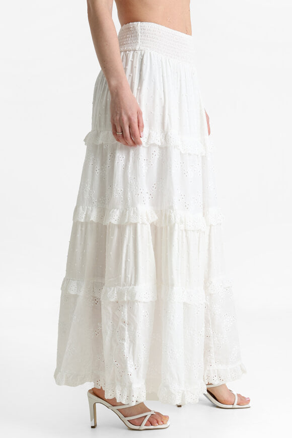 Maxi gonna con volant - Offwhite