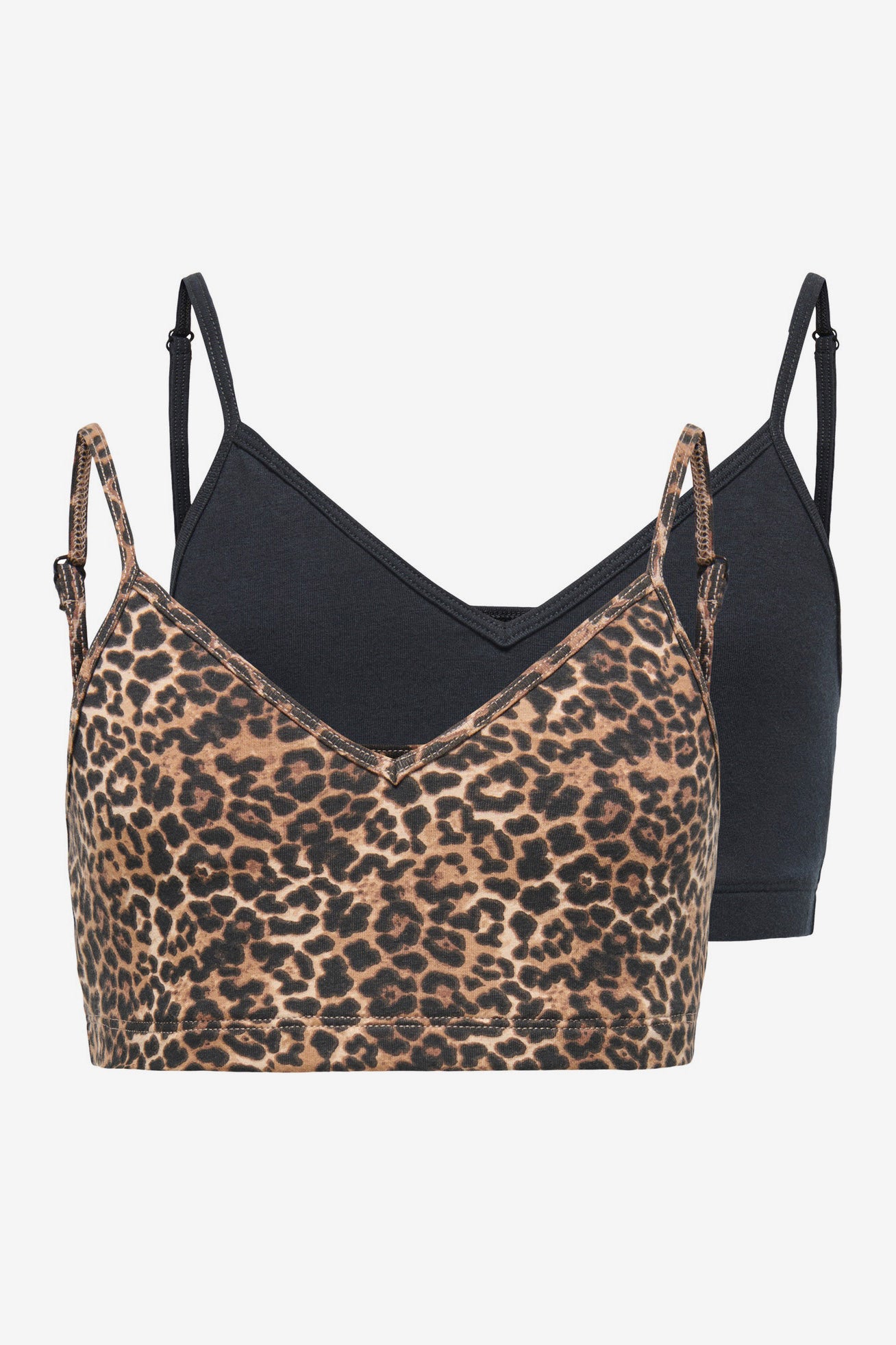 KOGLOLA Doppelpack Bralettes - Black + Leo