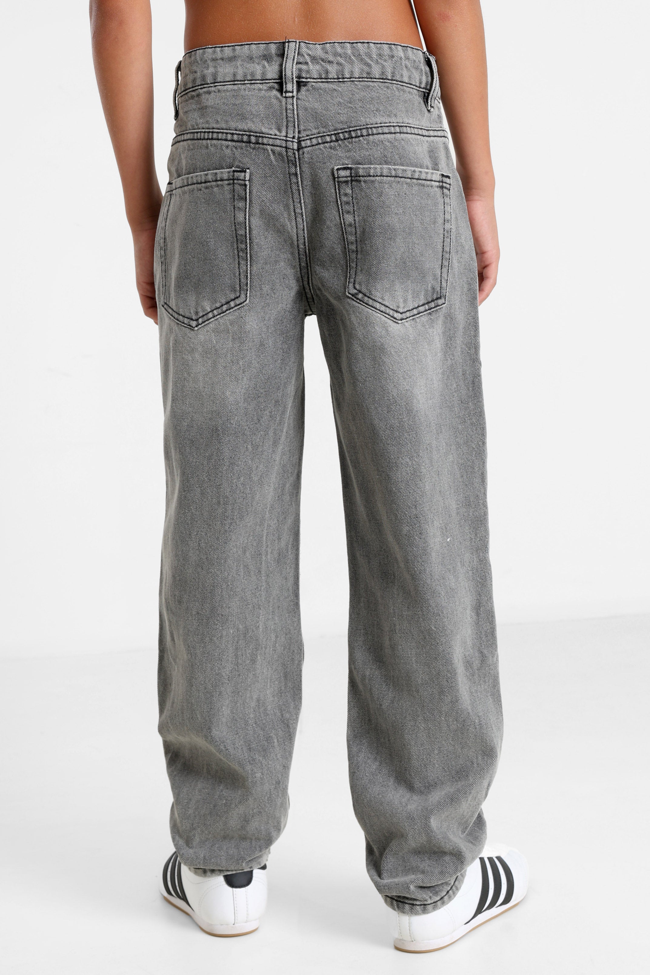 Straight Fit Jeans - Gewaschen Grau
