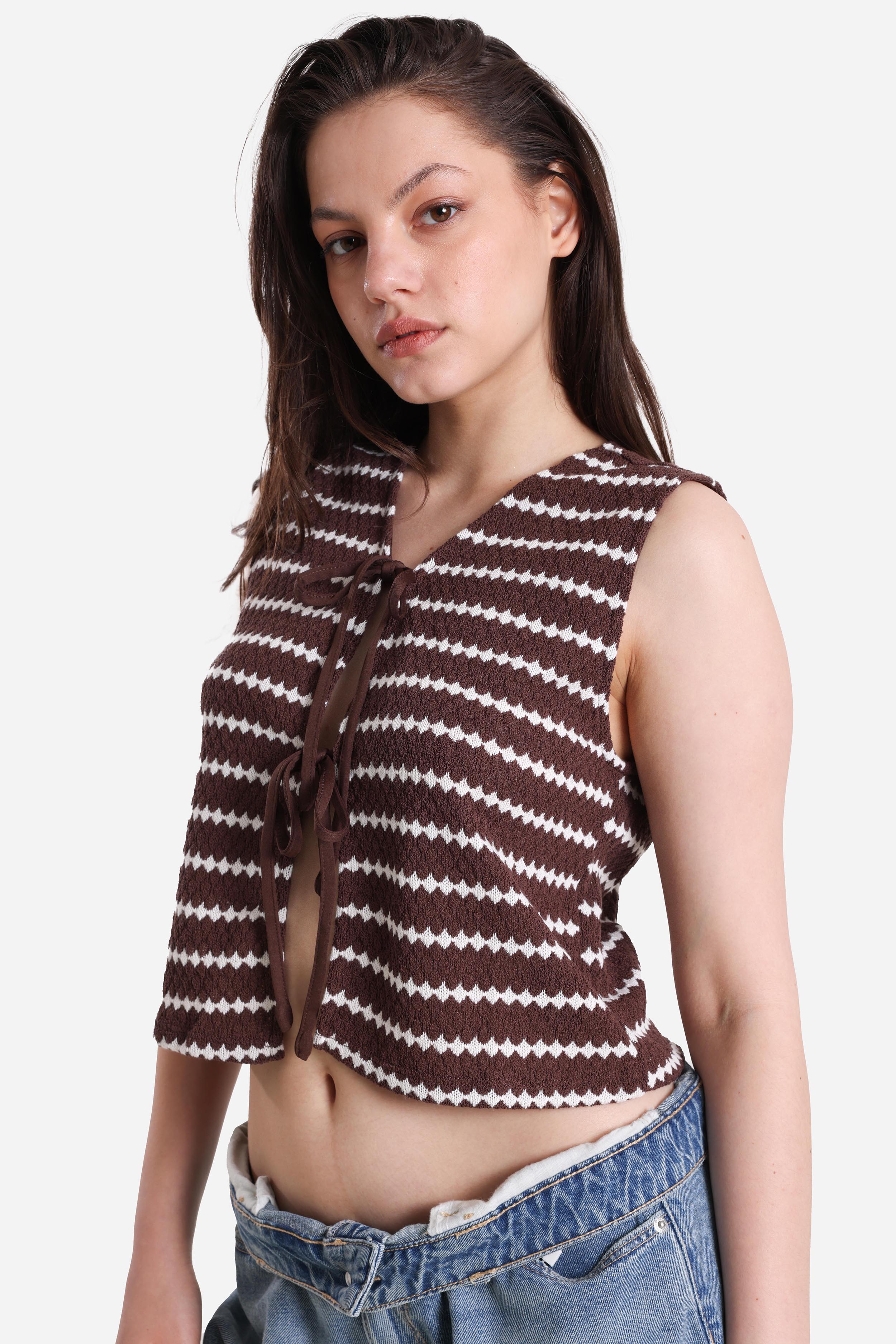 ONLEVA Crop Stricktop - Shopping Bag + Cloud Dancer