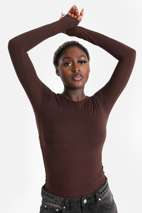 T-shirt à manches longues - Marron foncé