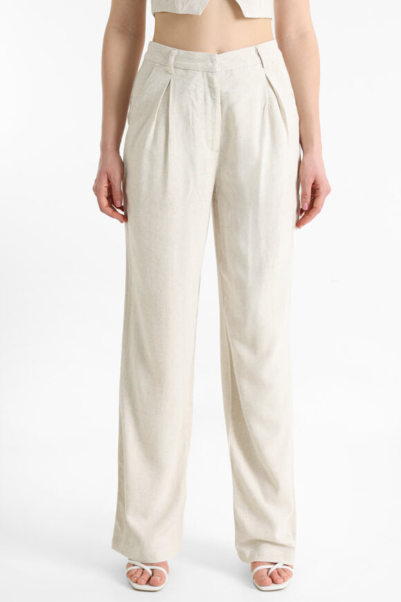 Pantaloni di lino a gamba larga - Nature