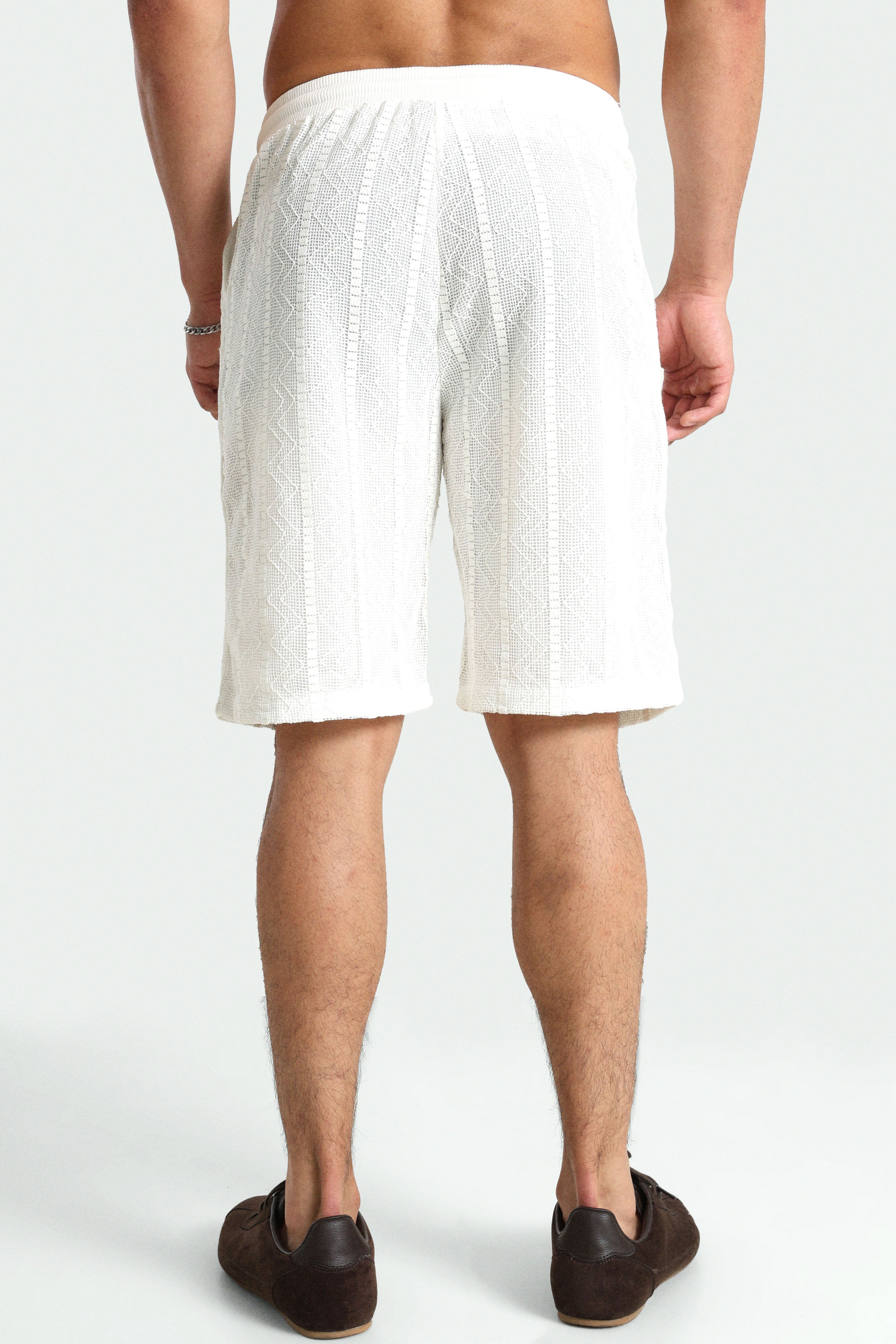 Pantaloncini in tessuto strutturato - White
