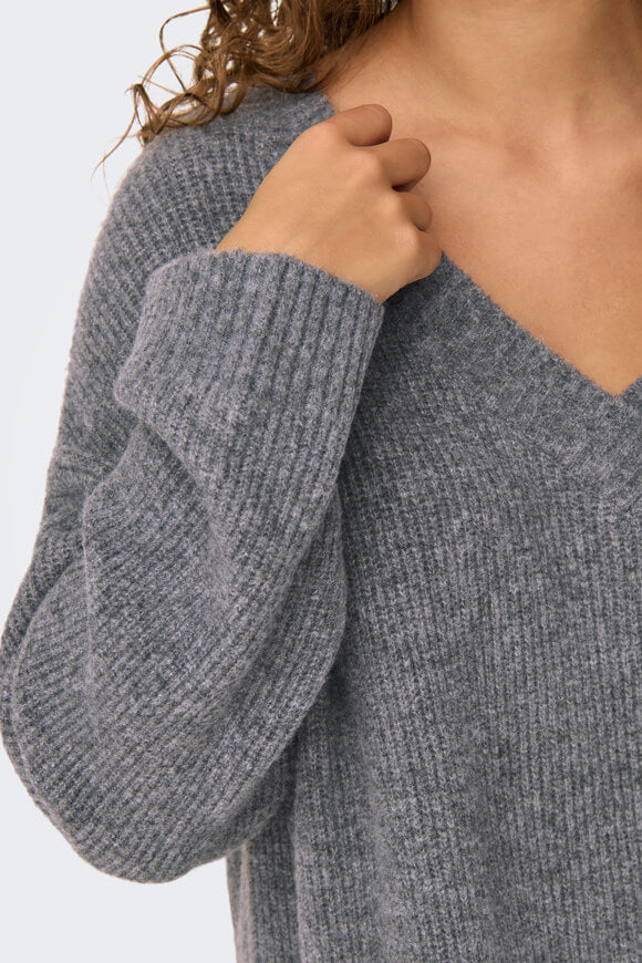 Alpha oversize knitted sweater - Medium Grey Melange