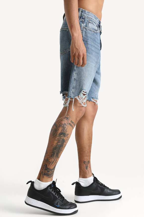 JJITONY JJCOOPER short en jean loose fit - Medium Blue Denim