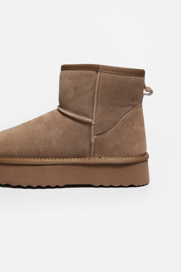 Stivaletto con plateau foderato - taupe