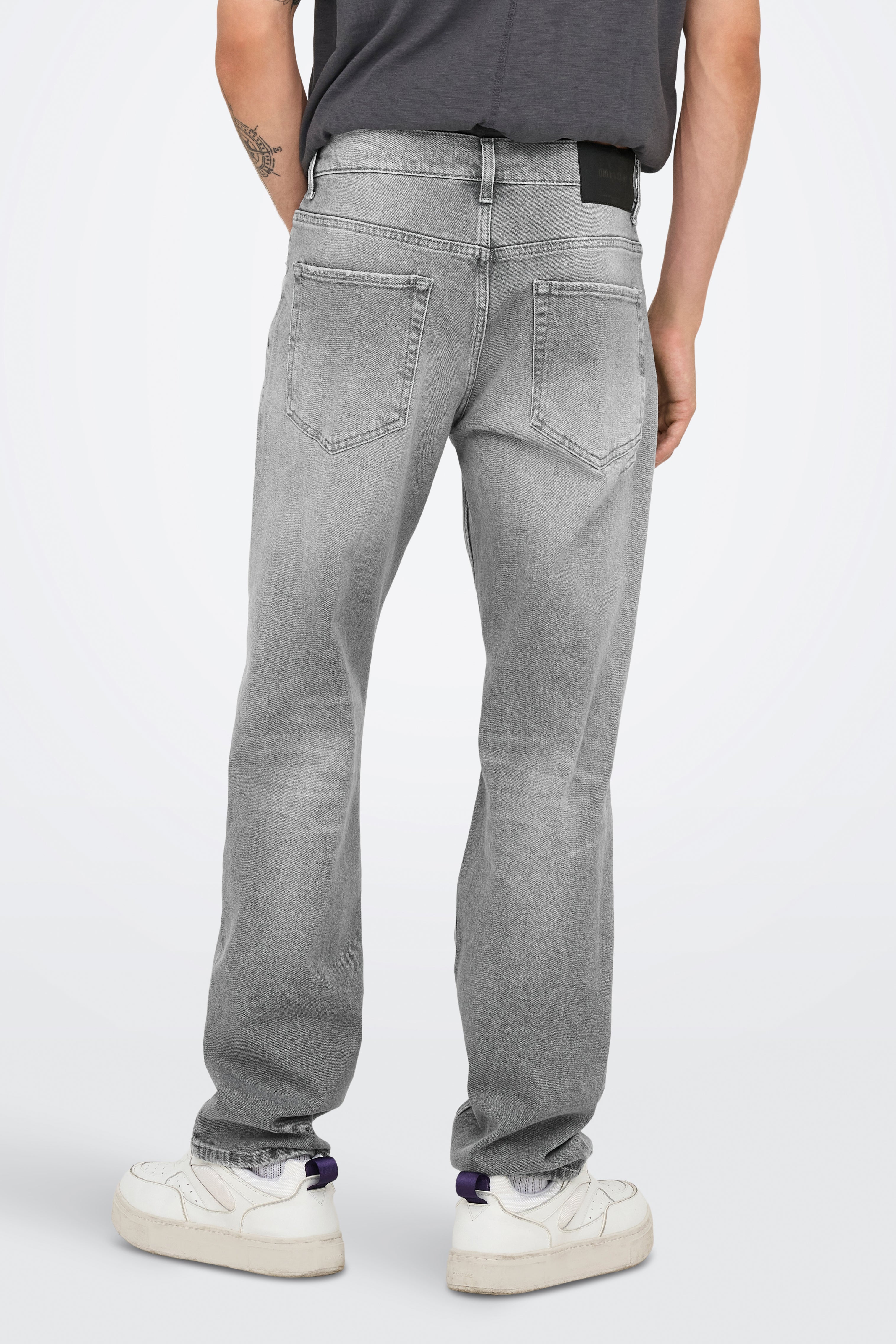 Edge straight fit jeans L32 - Medium Grey Denim