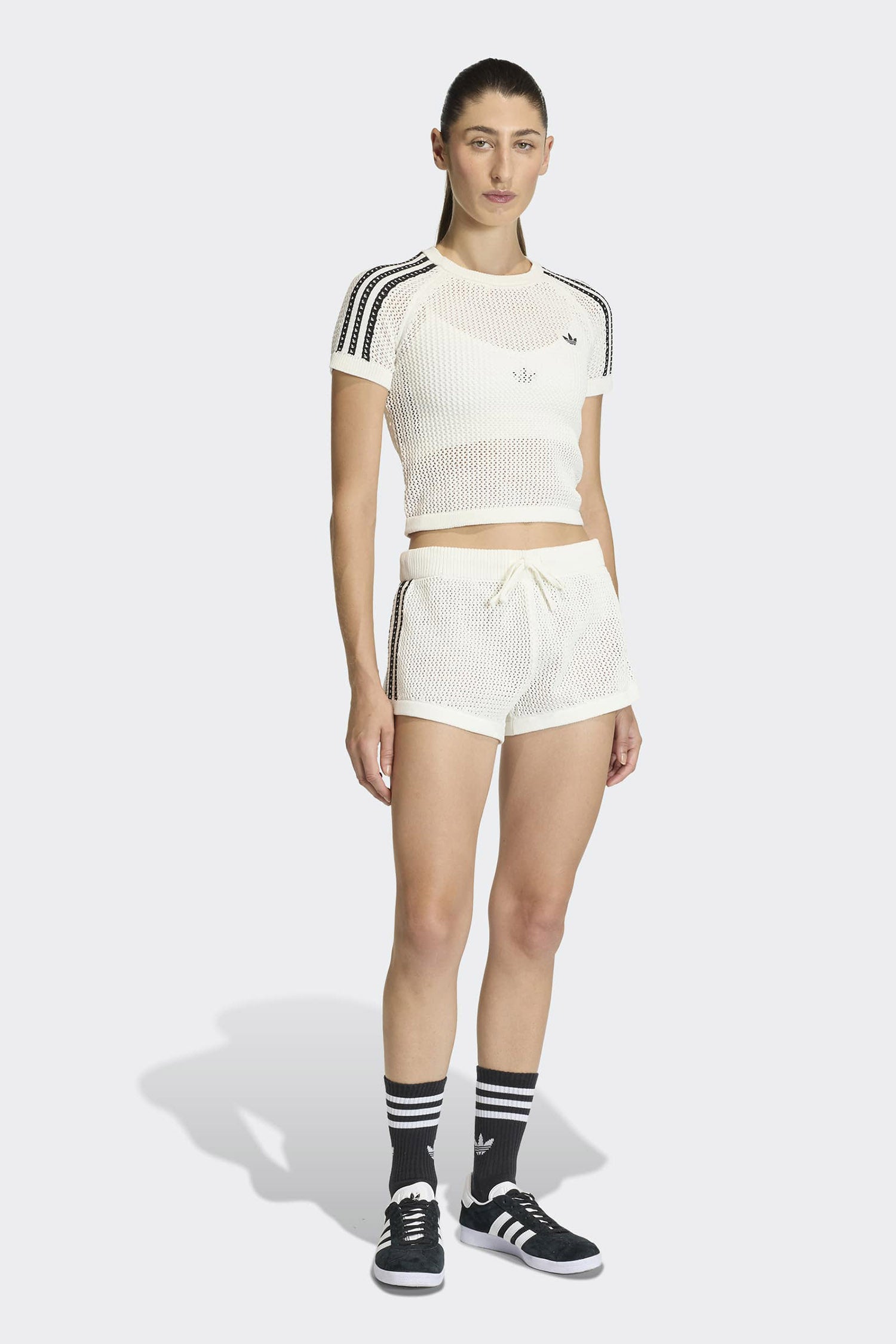 Crochet cropped T-shirt - Off White