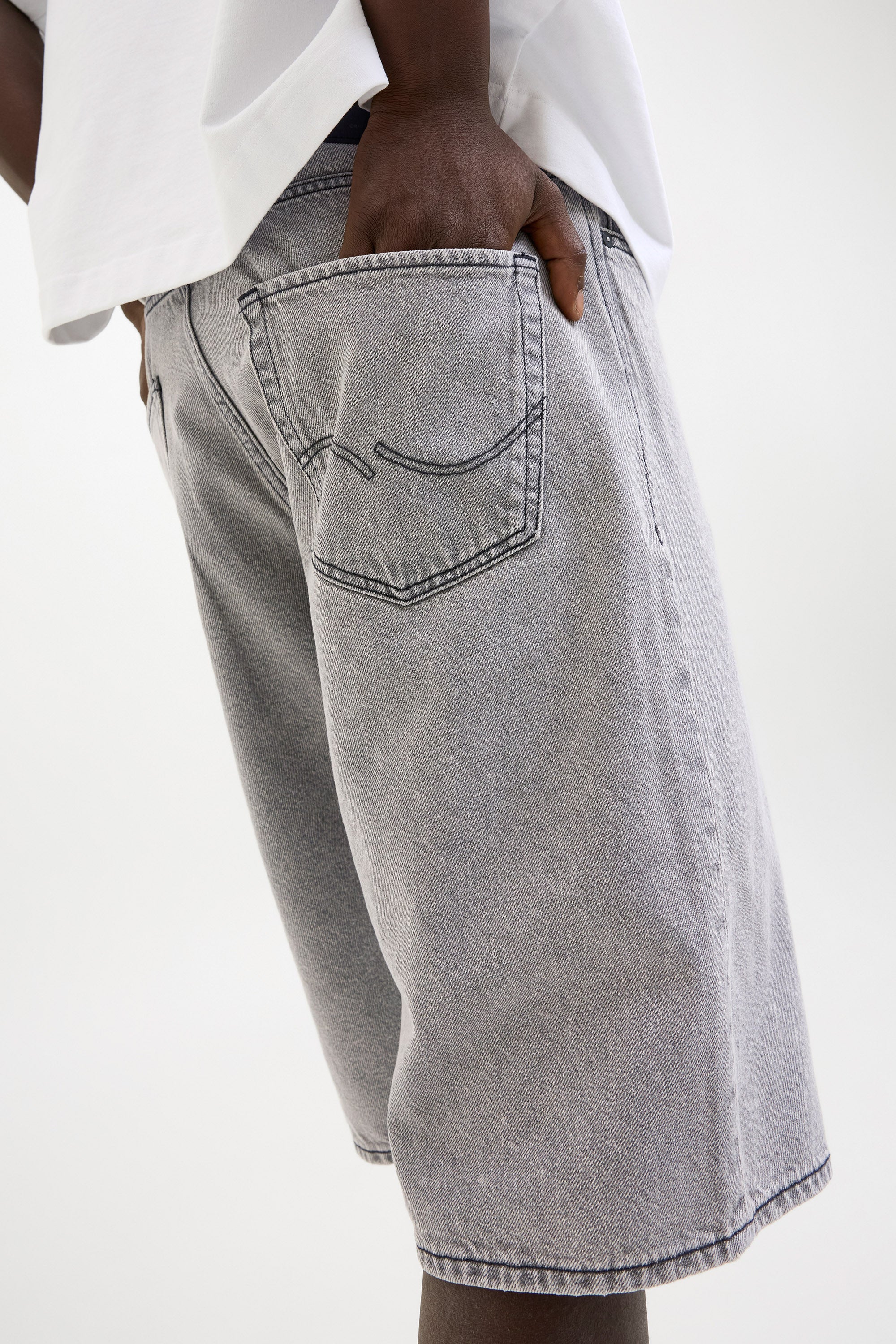 Iron bermuda en jean extra baggy fit - Grey Denim