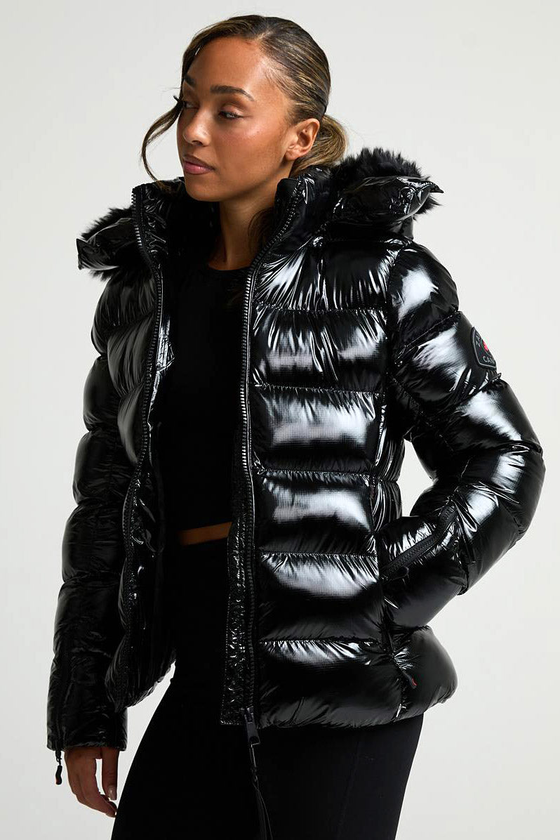 Virnaro Pufferjacke in Glanz-Optik - Black