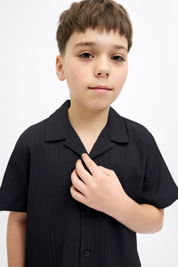 JJMASSIMO chemise en tissu structuré - Black