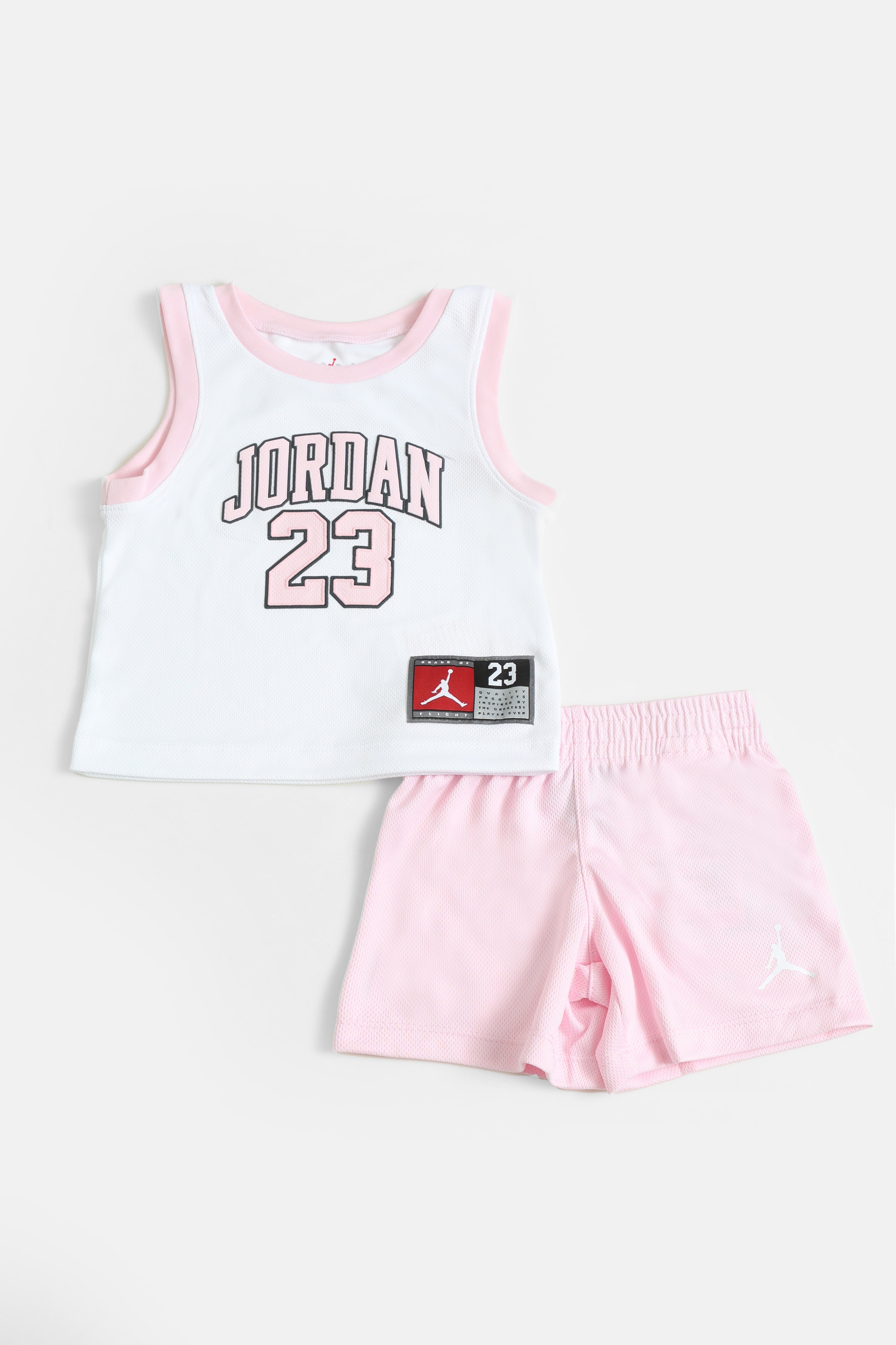 Completo neonato in mesh - Pink Foam + White
