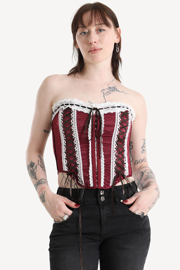 Satin corsage top - Bordeaux