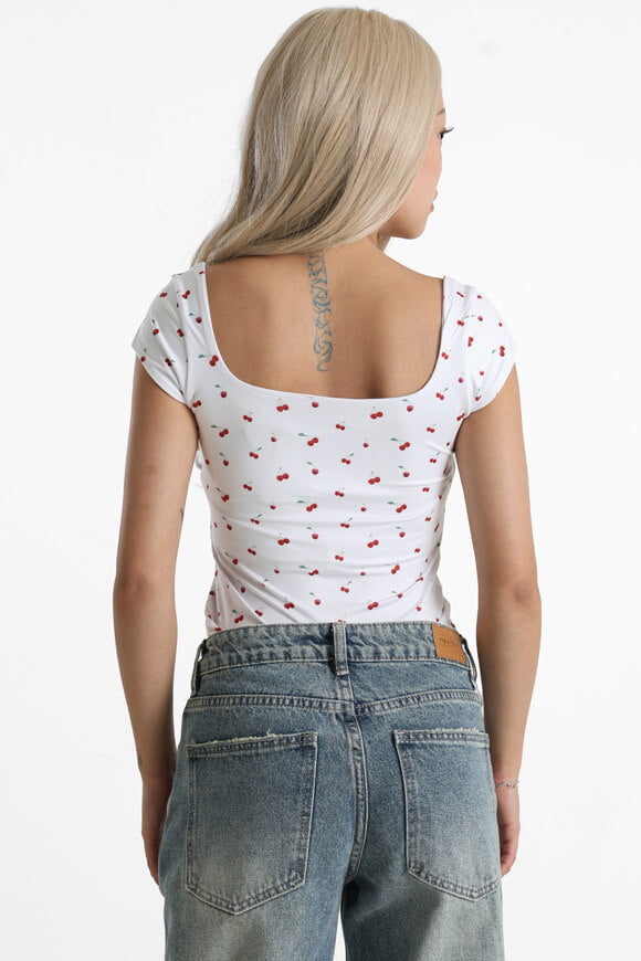 Maglietta con taglio a goccia - Bianco