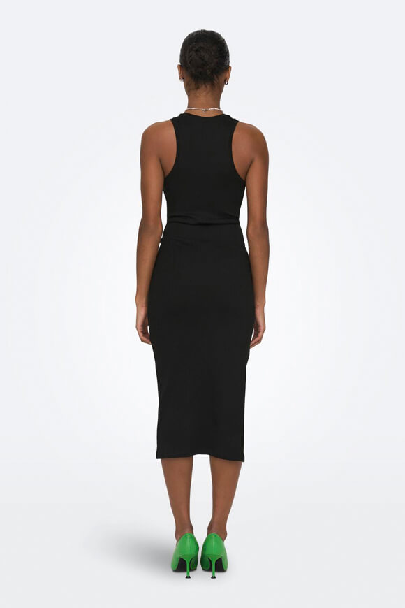 Belfast Ribbed Midi Dress - Black