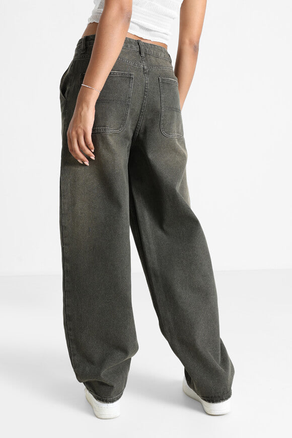 Baggy Jeans - Gewaschen Schwarz