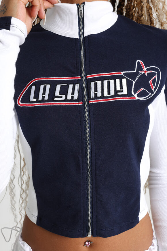 Giacca in felpa - navy + bianco