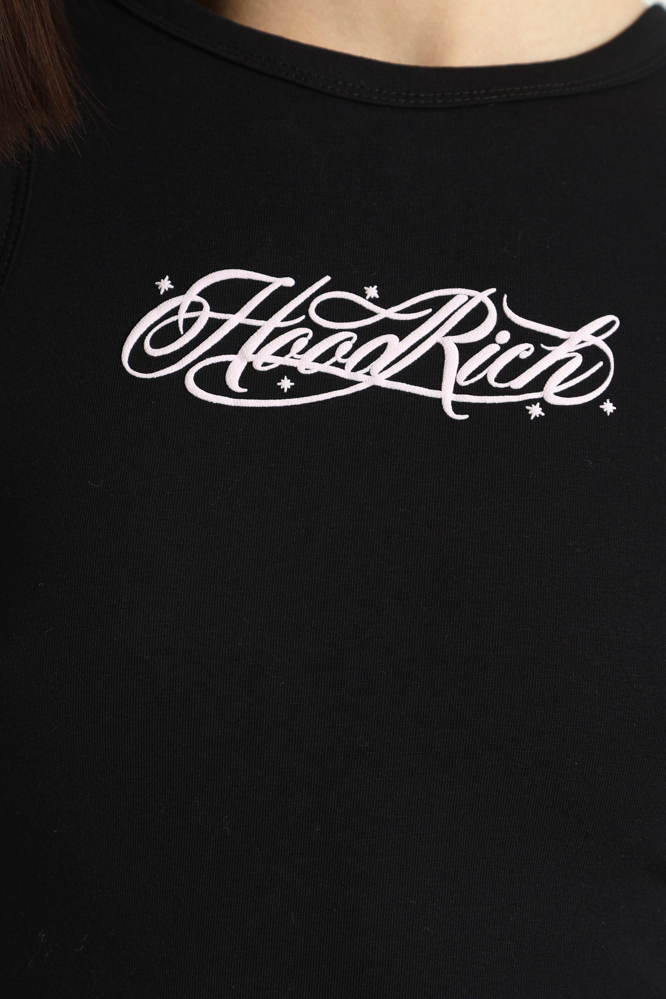 Crop Top - Black + Pink