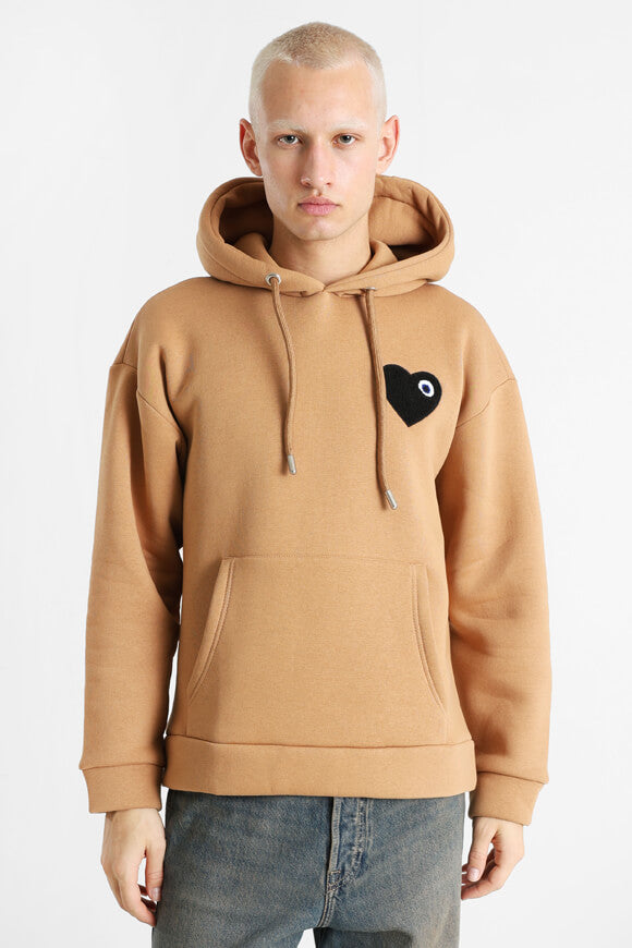 Heart Kapuzensweatshirt - Camel + Black
