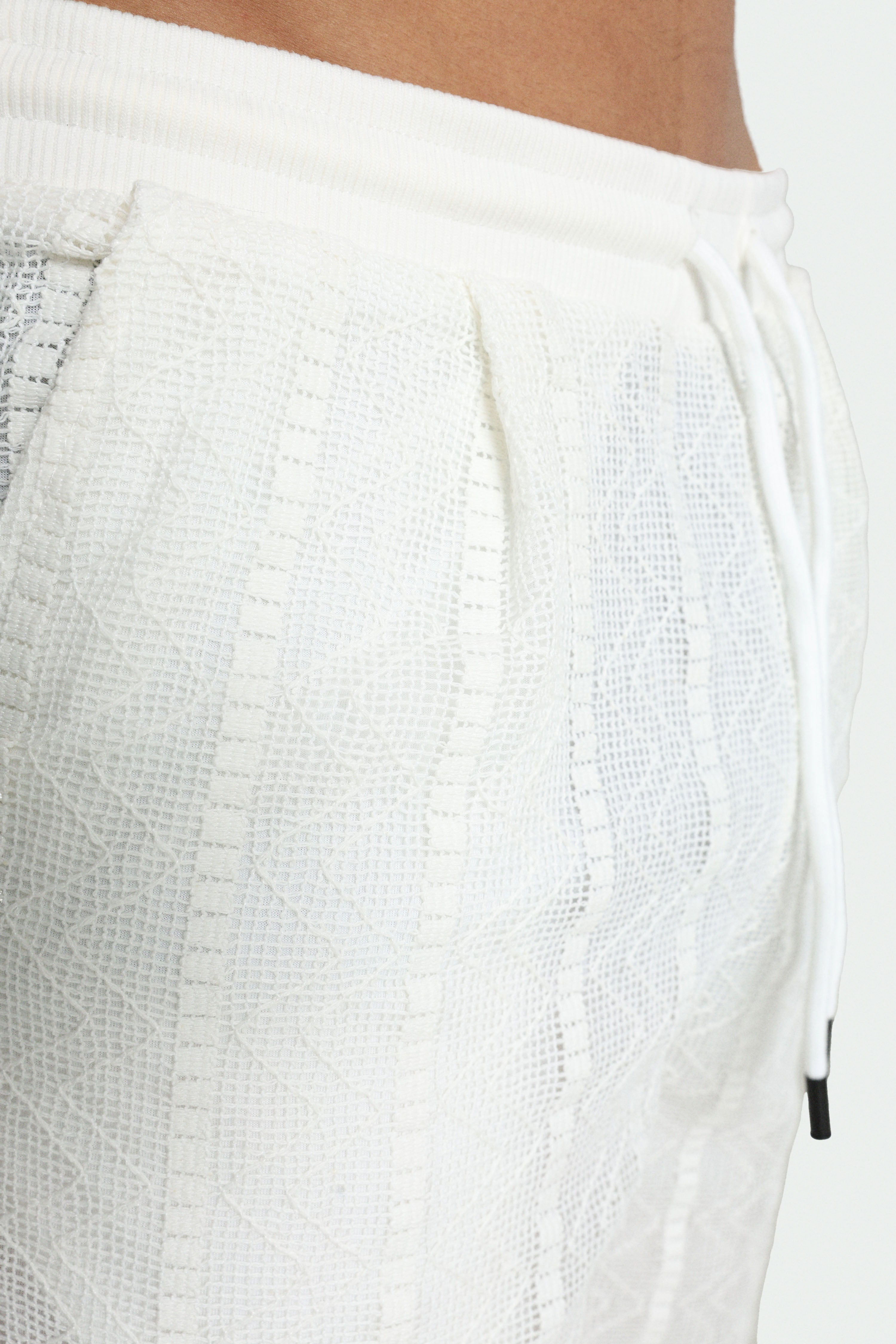 Pantaloncini in tessuto strutturato - White