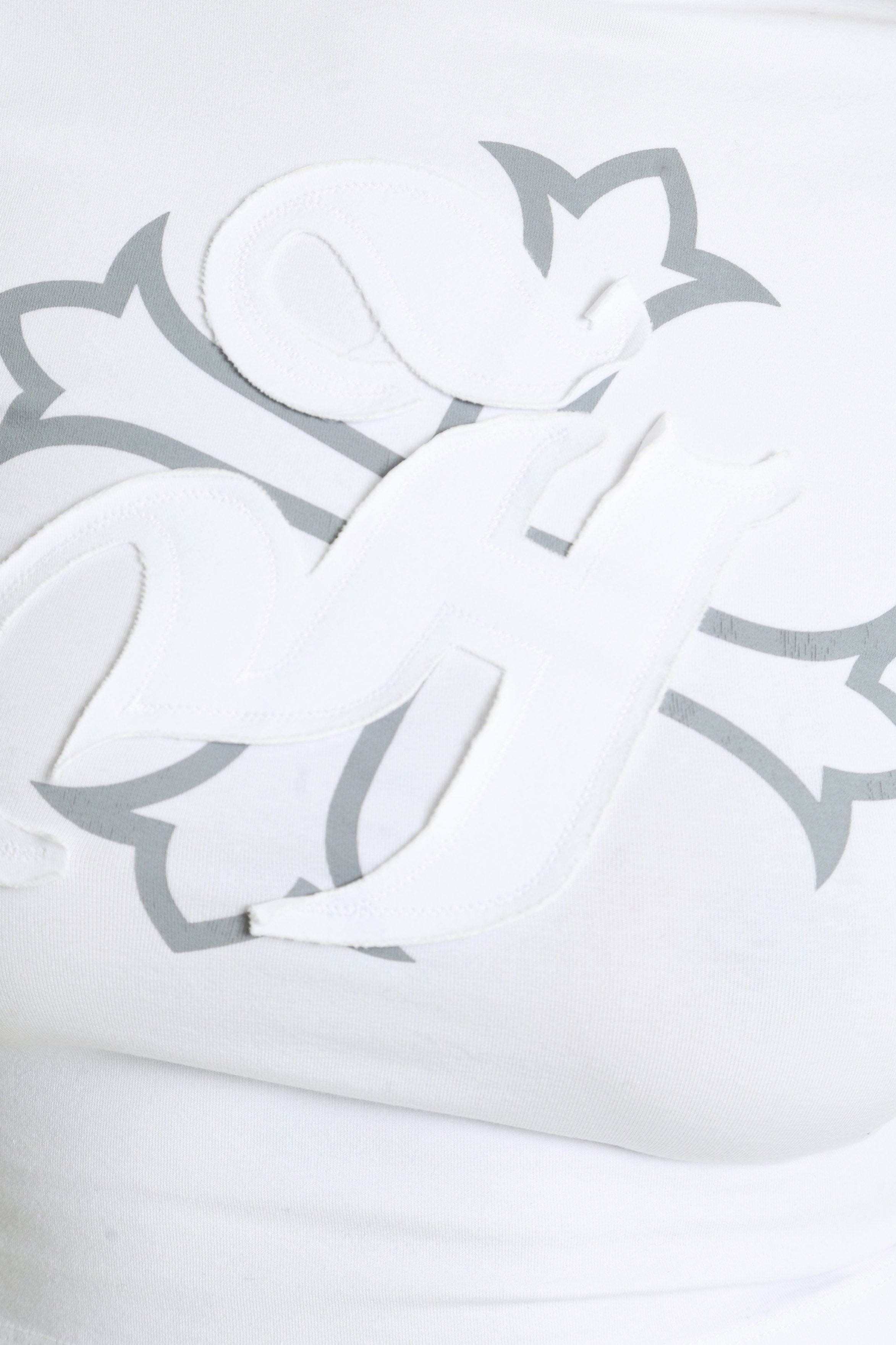 Crop T-Shirt - White + Grey