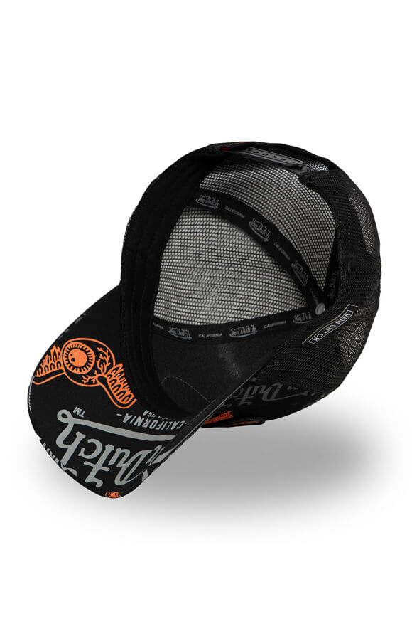Casquette trucker / snapback - Black + Grey + Orange