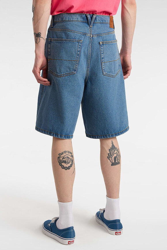 Pantaloncini in denim check-5 baggy fit - stonewash