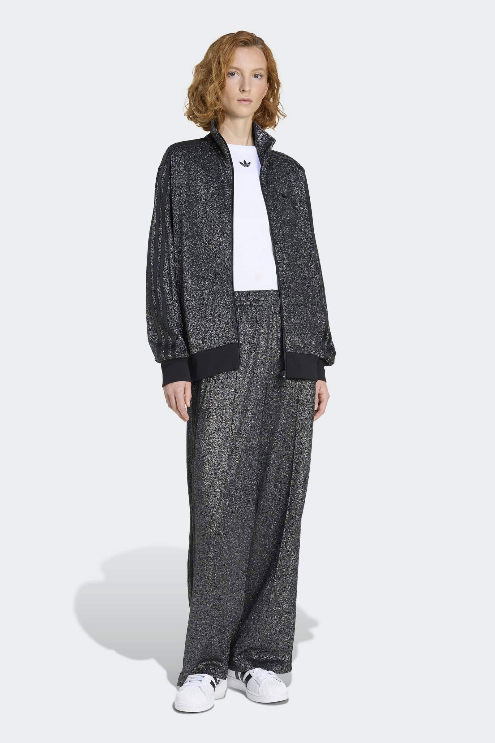 Lurex Trainingsjacke - Black + Silver Metallic