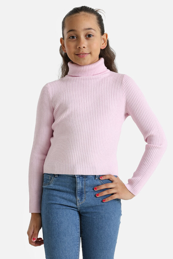Pull en maille côtelée Crop - Rose