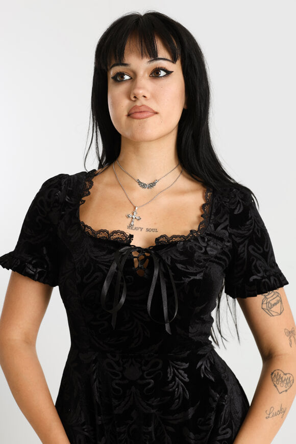 Mini robe en velours - Noir