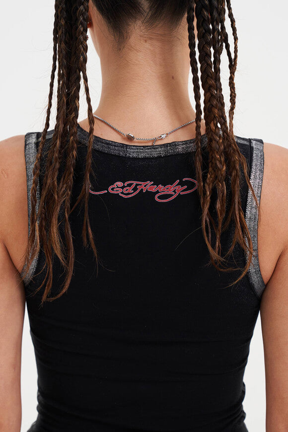 NYC Skull Crop Tanktop - Black