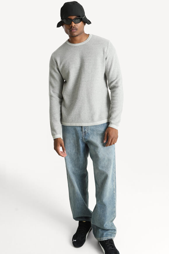 ONSERIC structured knit sweater - Light Grey Melange