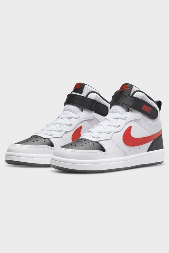 Court Borough 2 Kids Sneaker - White + Black + Red