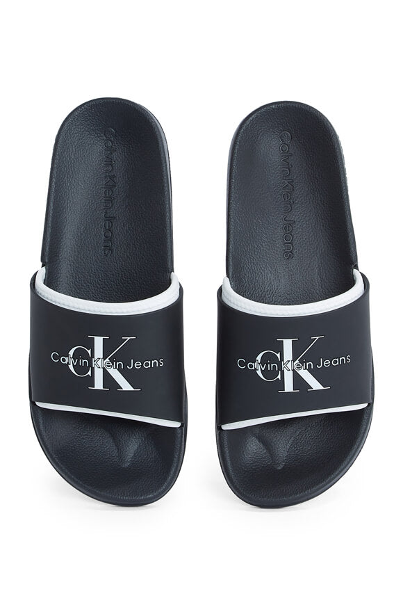 Claquettes - Black + Bright White