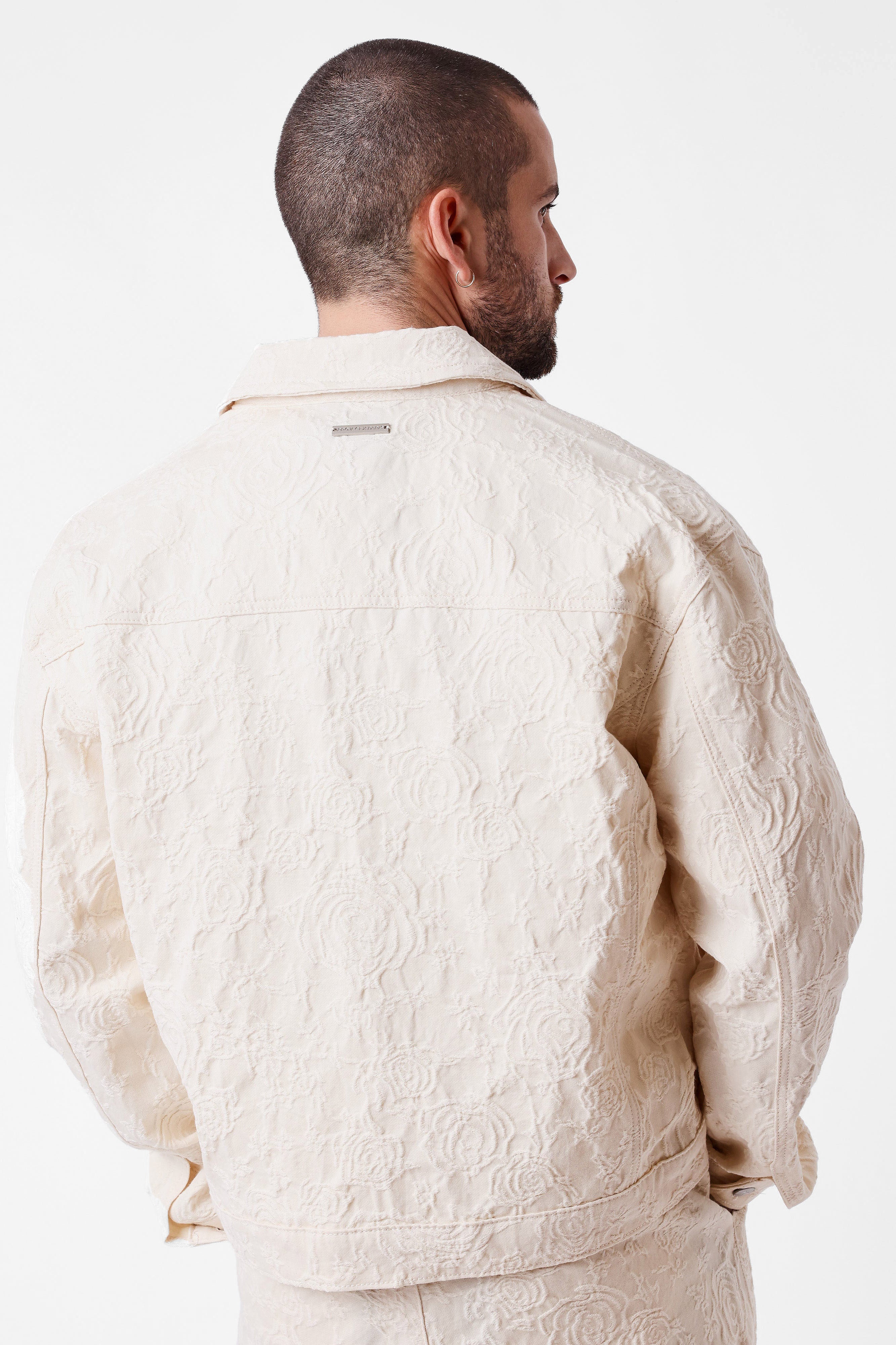 Trendy veste en tissu structuré - Offwhite