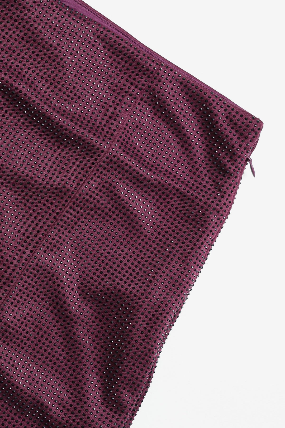 Mini jupe ornée de strass avec short intégré - Burgundy