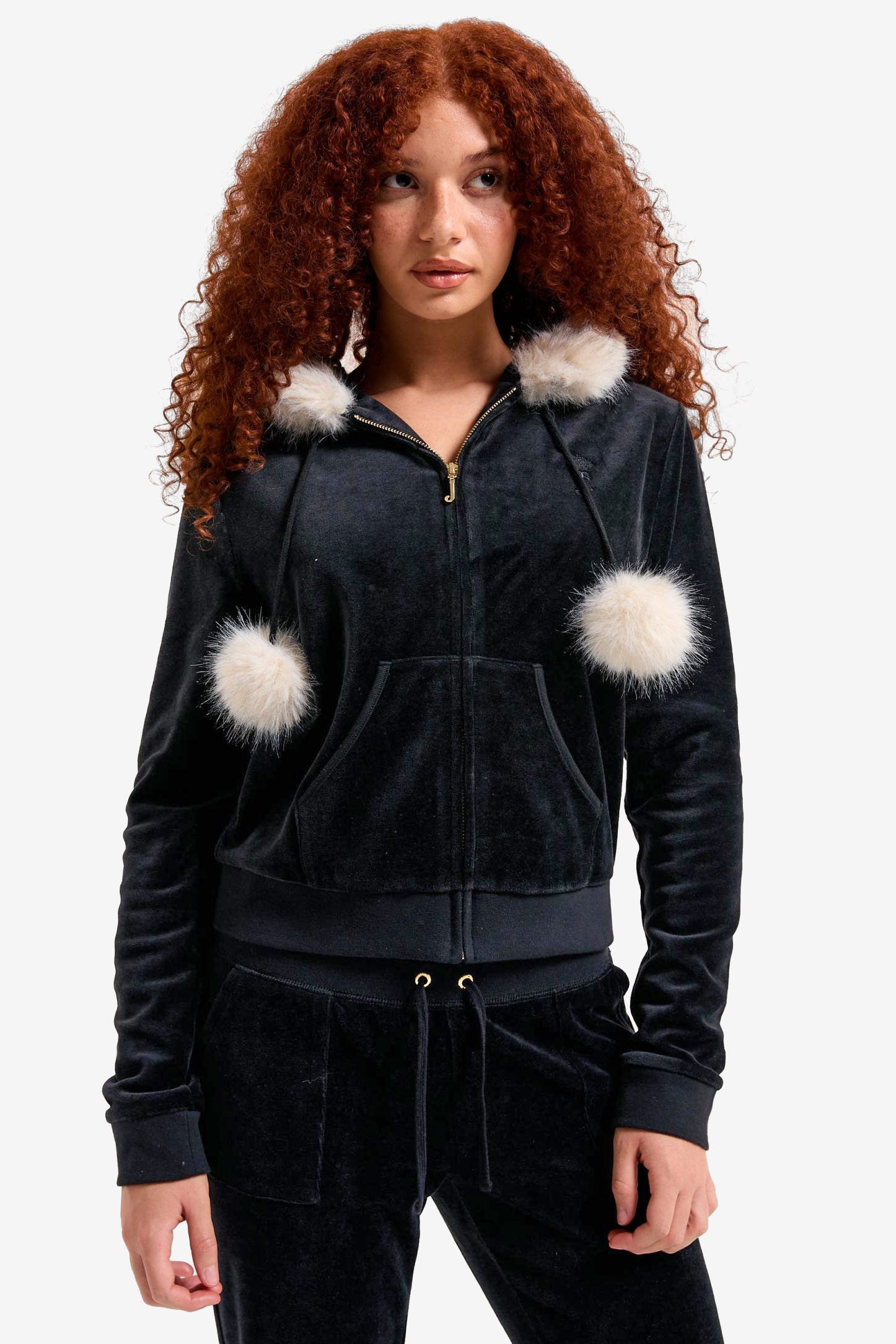 Veste crop en velours - Black