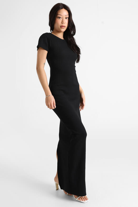 Ribbed maxi dress - black