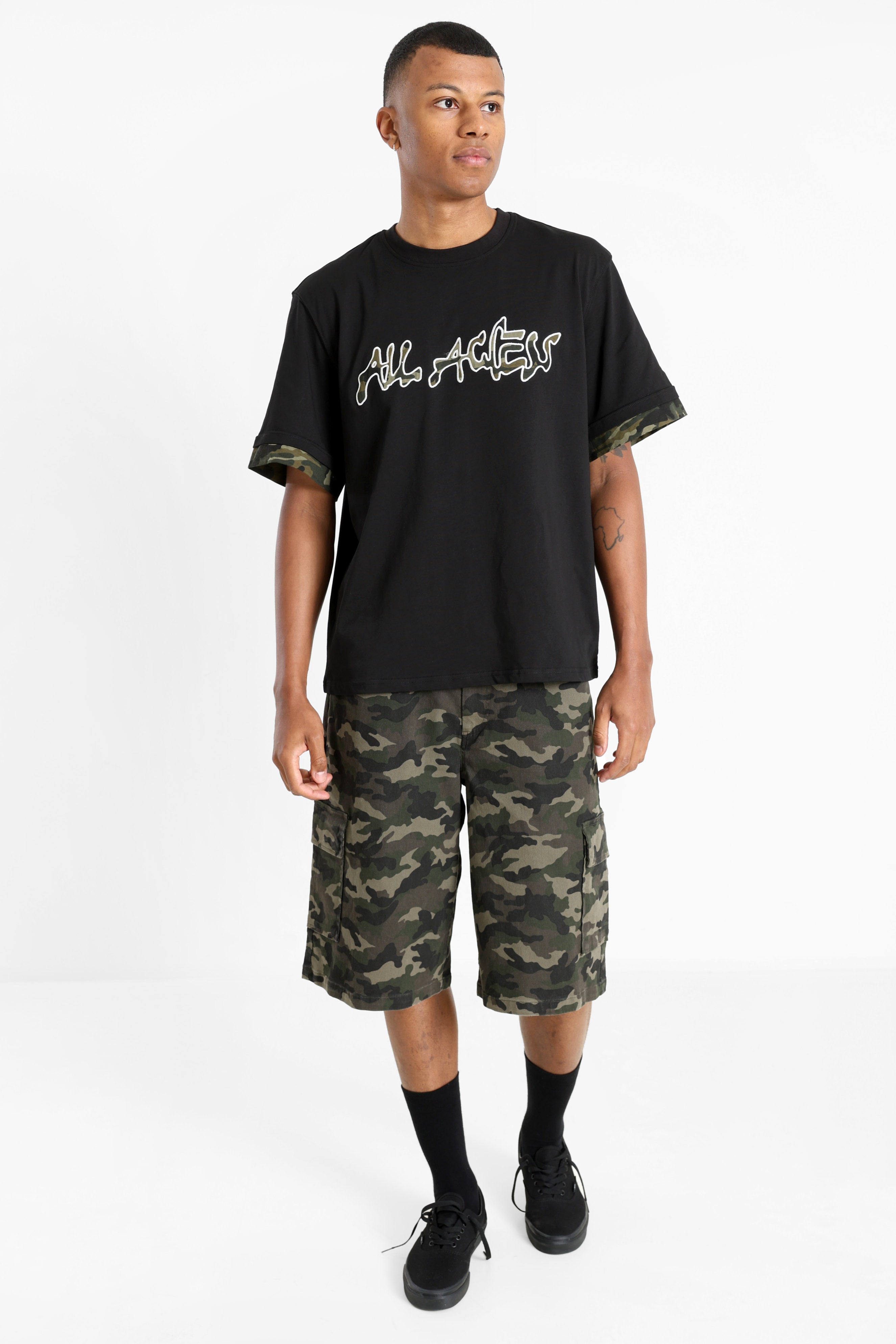 T-Shirt - Noir + Camouflage
