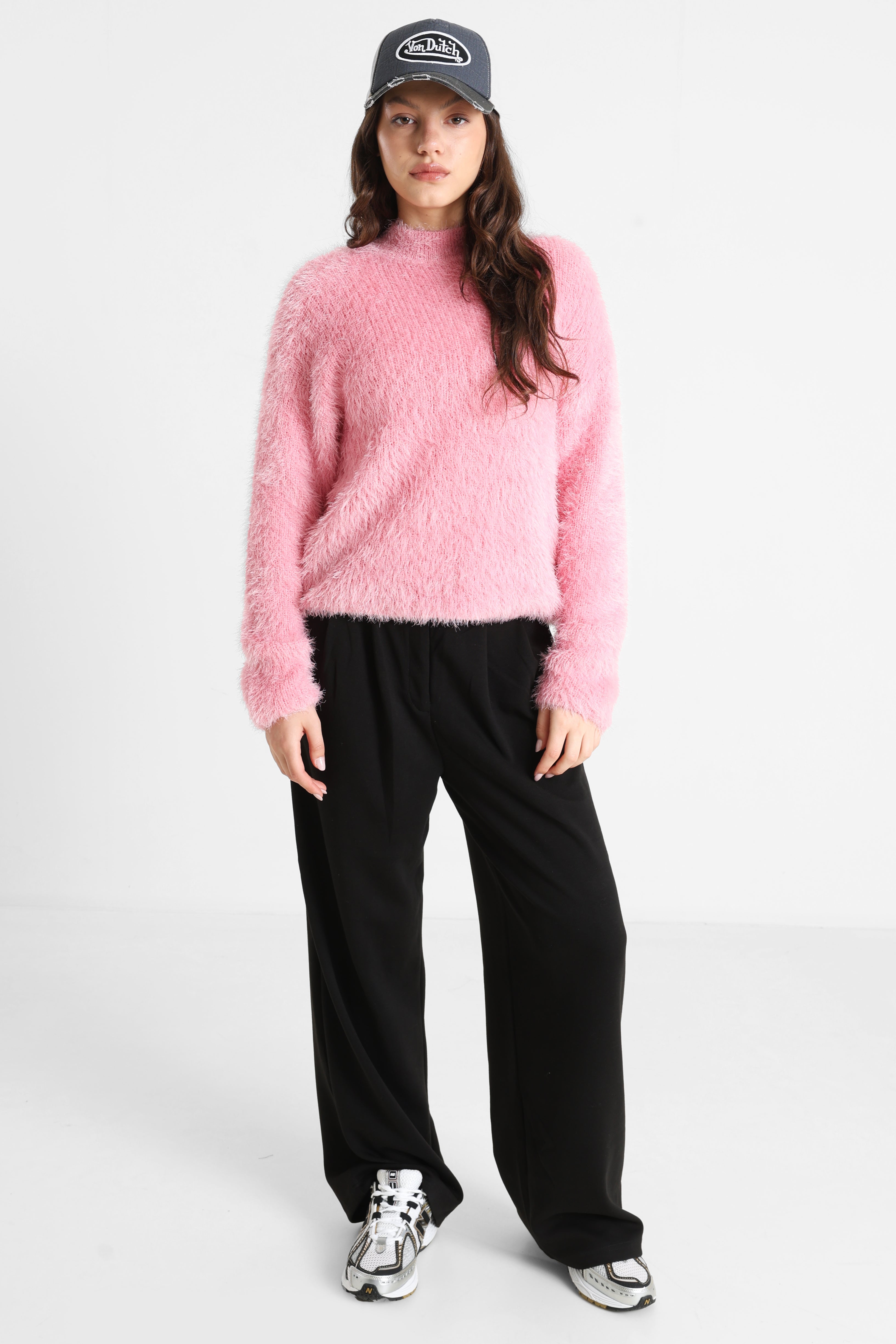ONLLULU Hairy knitted sweater - Sea Pink