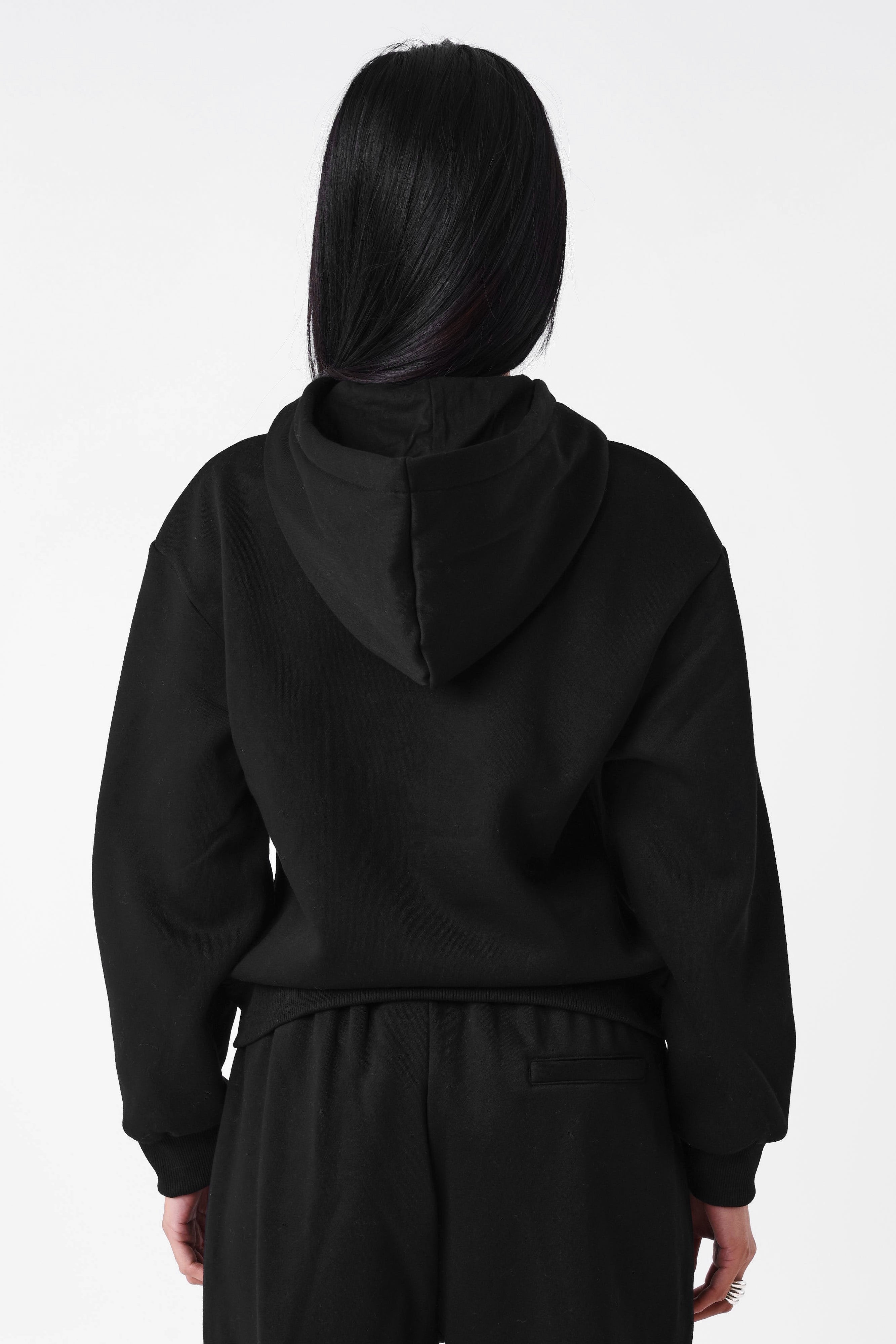 Kapuzensweatjacke - Black