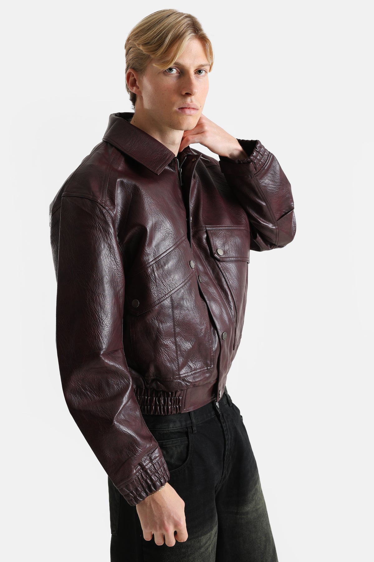 Veste en similicuir - Burgundy